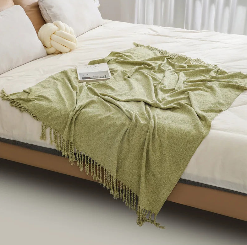 Chenille throw blanket