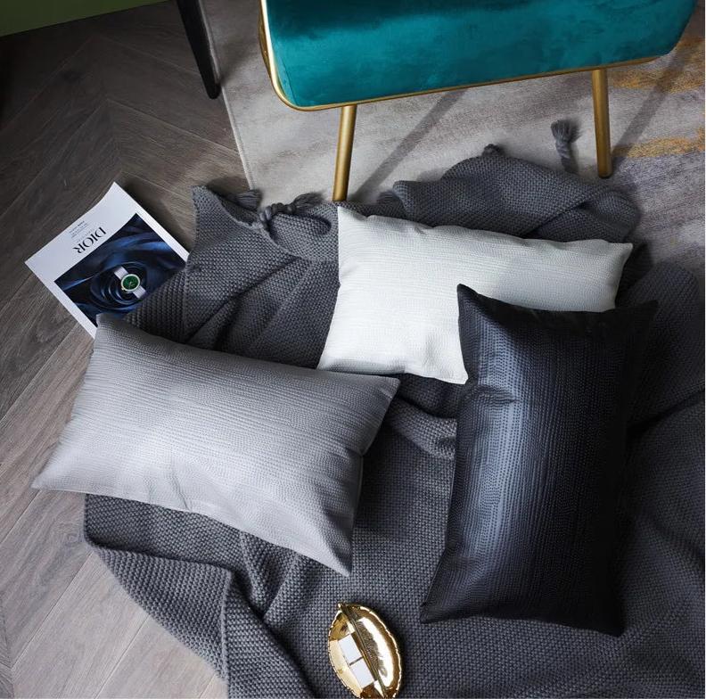 Solid faux leather pillow case