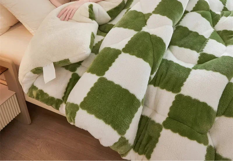 Soft checkerboard blanket