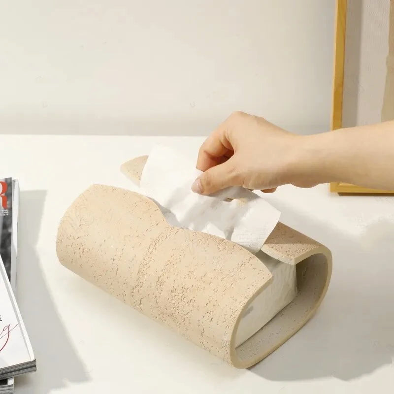 Resin cave stone tissue holder