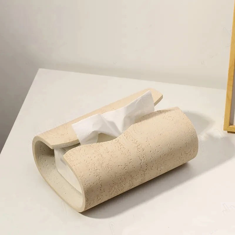 Resin cave stone tissue holder