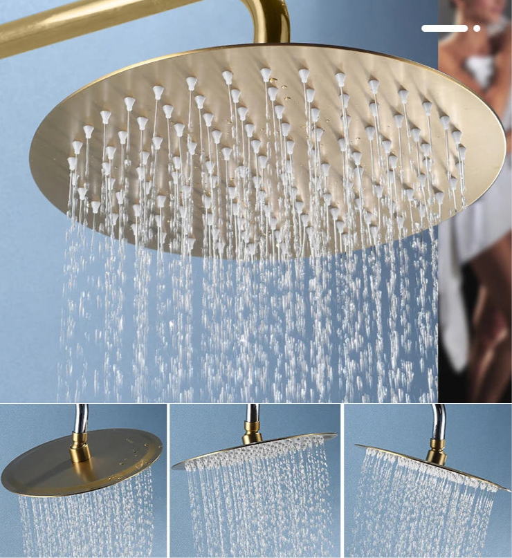 Rushed gold shower head