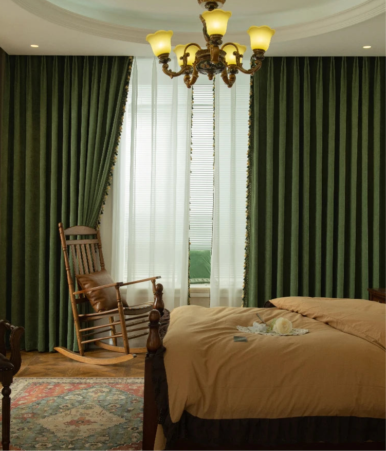 Blackout chenille curtain