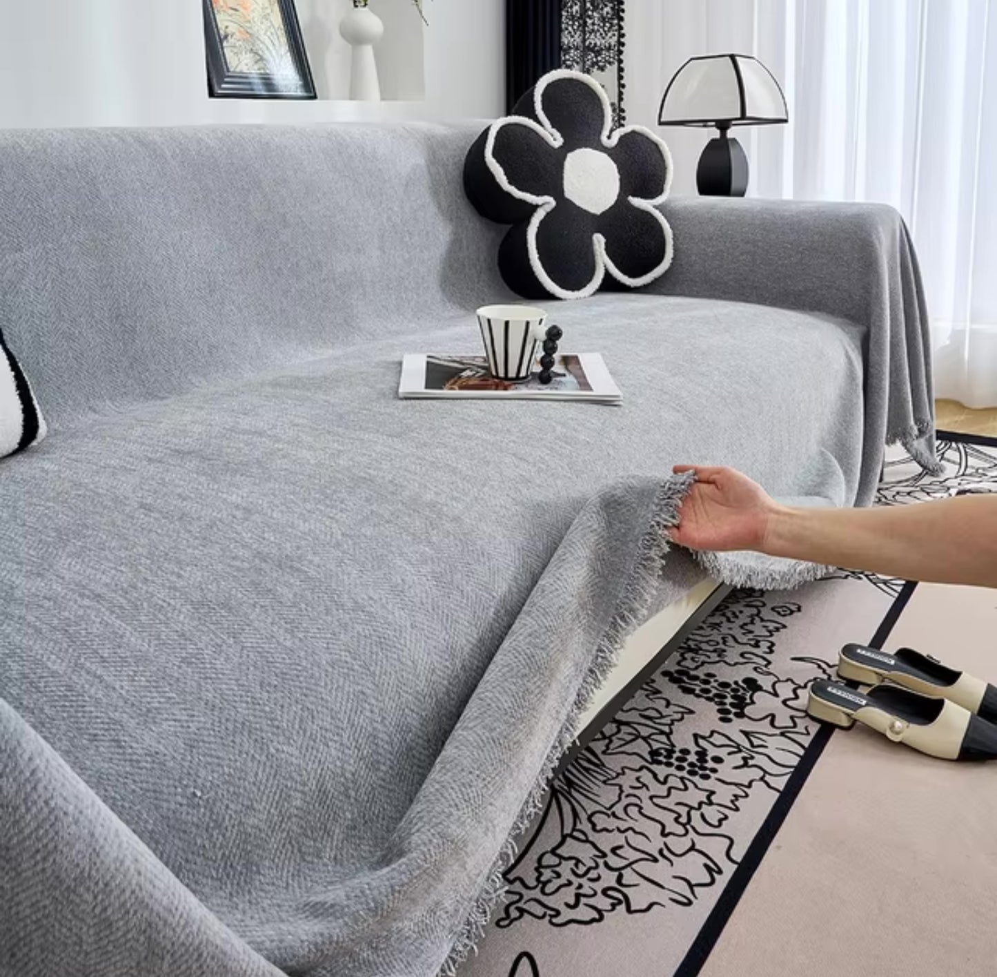 Chenille sofa towel