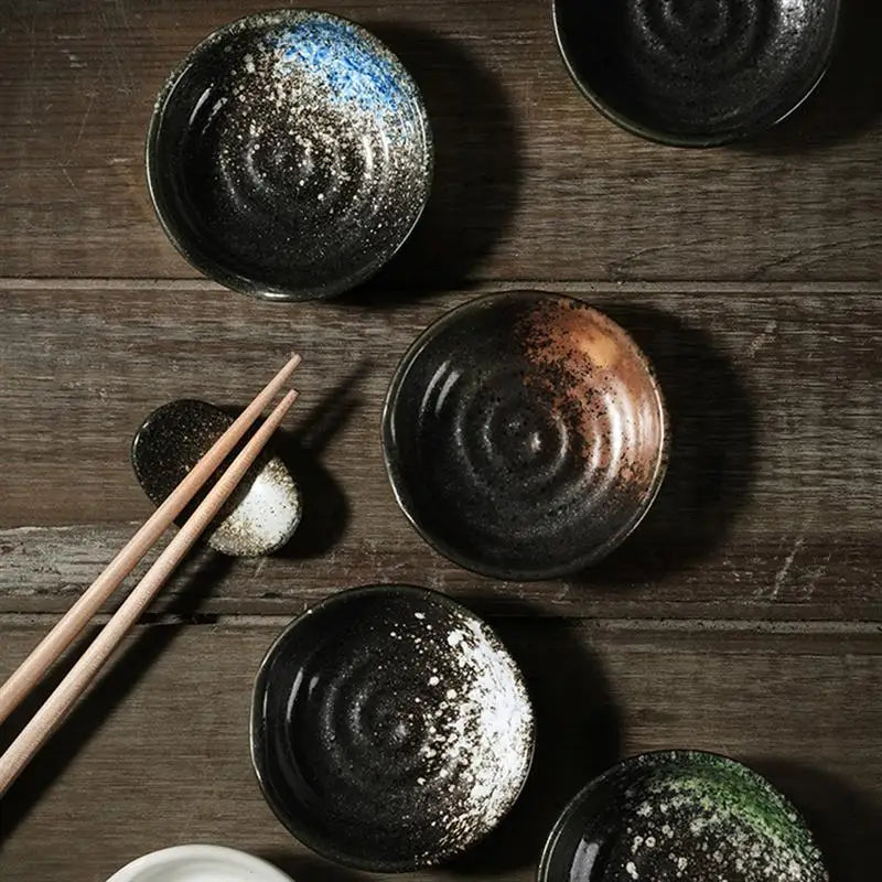 4pcs japanese ceramic sauce dish set