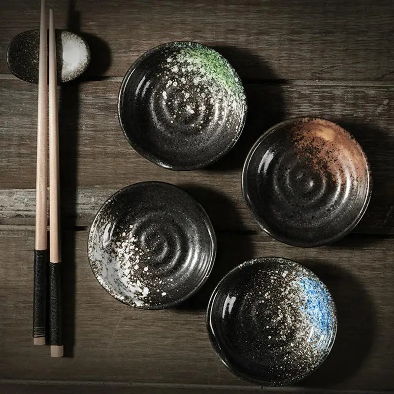 4pcs japanese ceramic sauce dish set