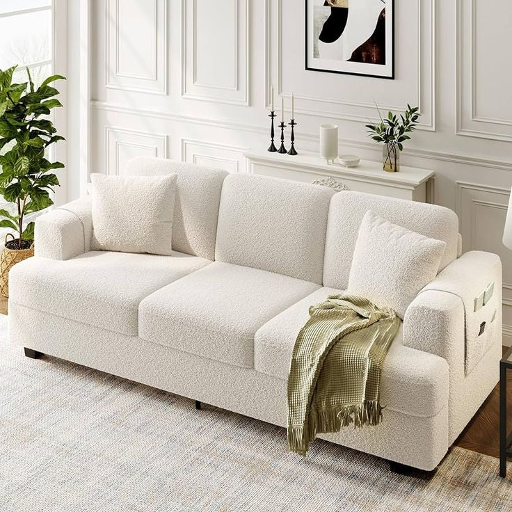 Modern Sofa with Throw Pillows