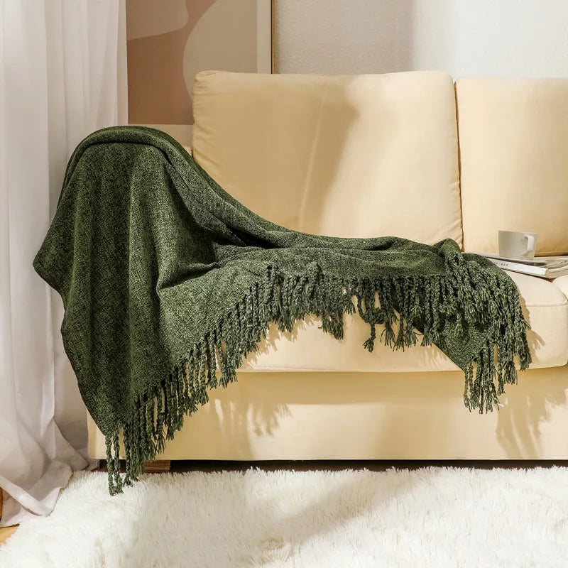Chenille throw blanket
