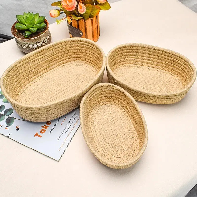 Small cotton rope baskets