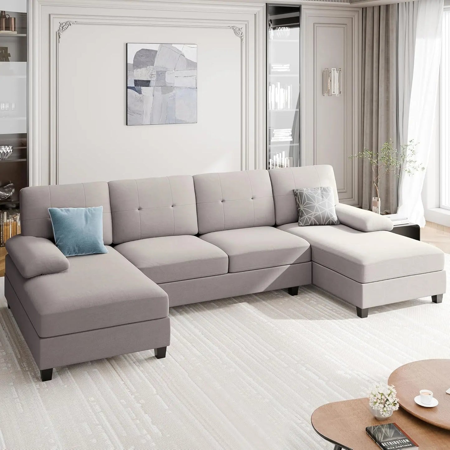 Sectional Sofa with Double Chaise Lounge