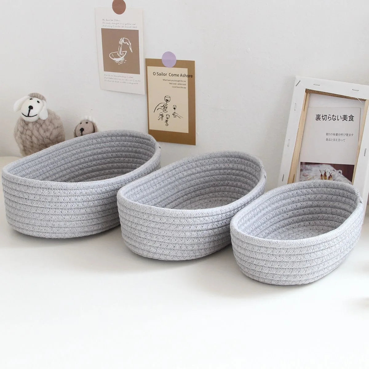 Small cotton rope baskets