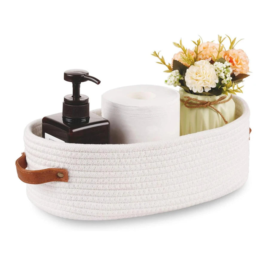 Cotton rope woven basket