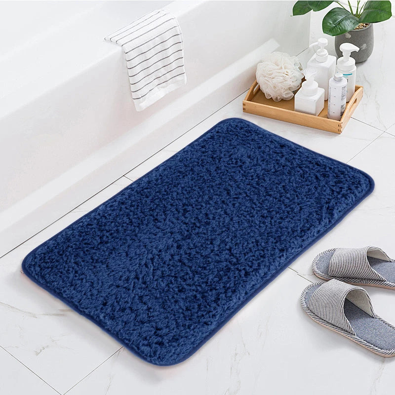 Microfiber fluffy bathroom mat