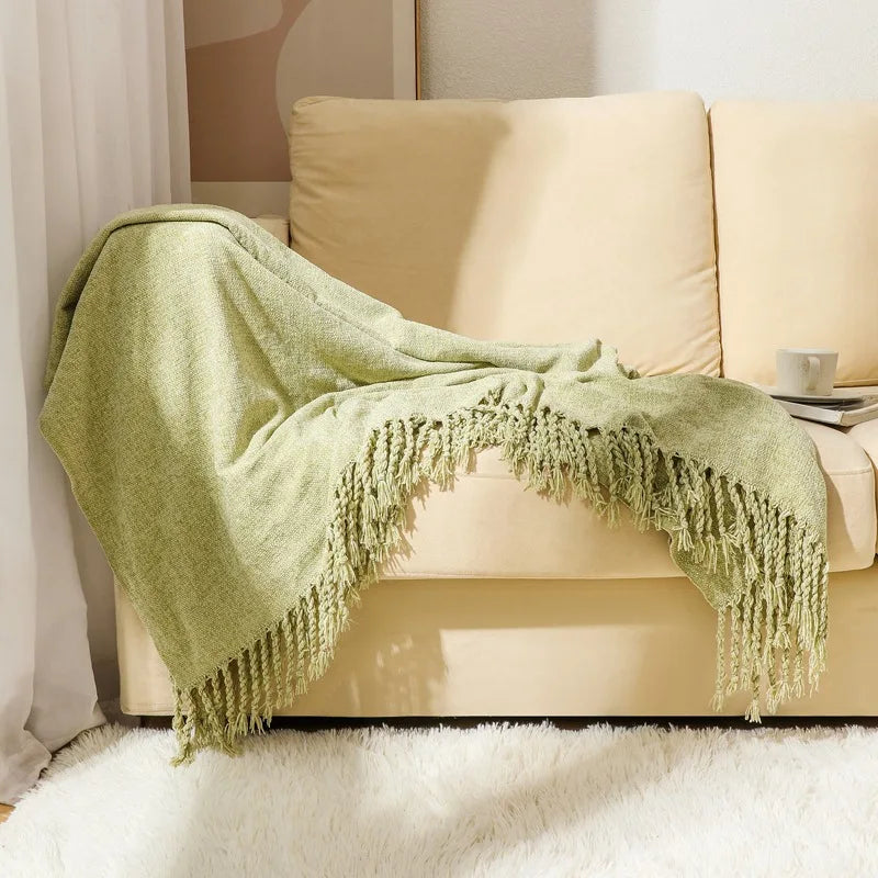Chenille throw blanket