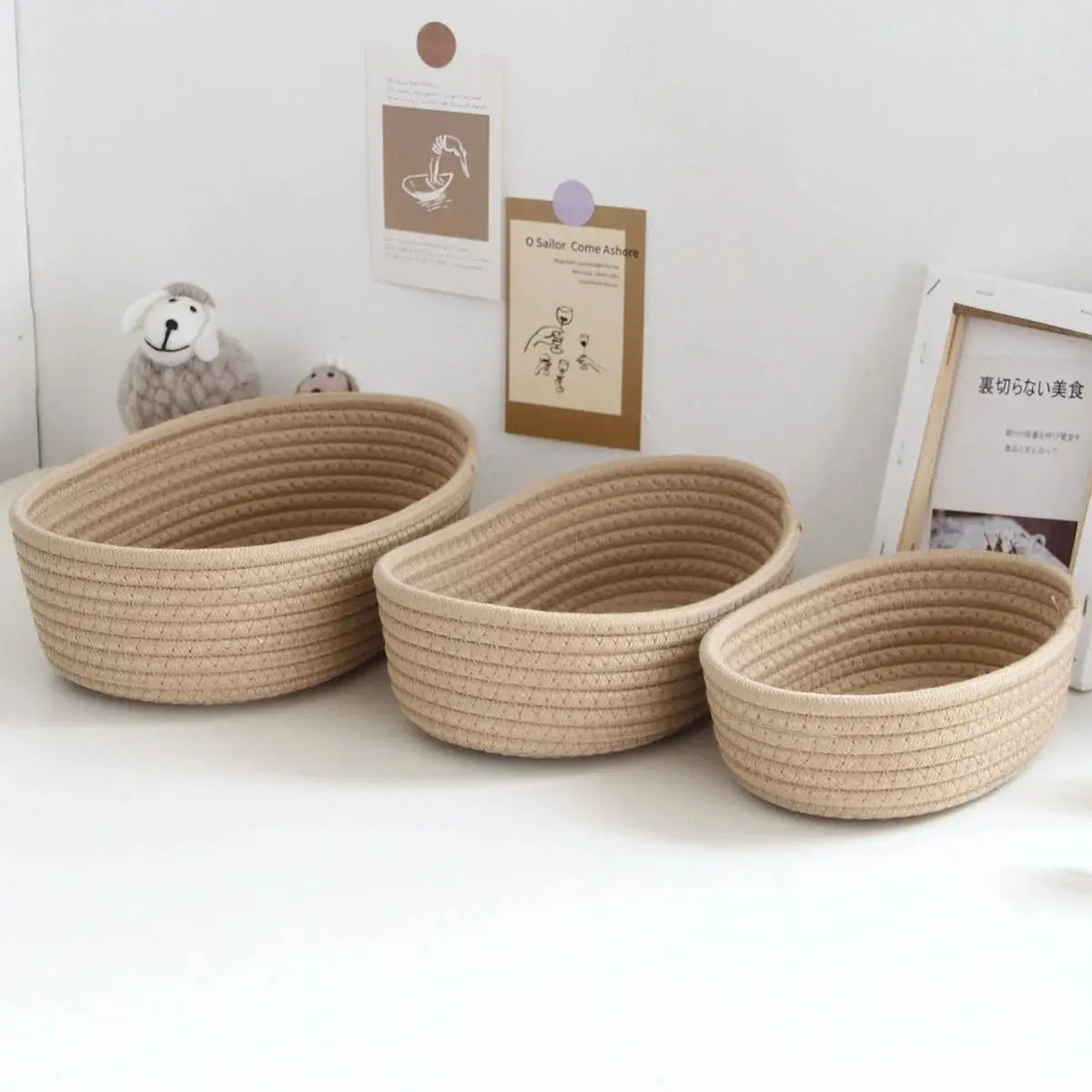 Small cotton rope baskets