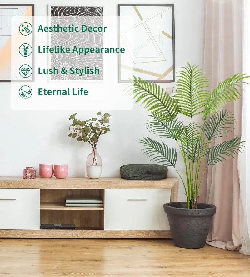 Artificial Golden Cane Palm Tree Faux Plant