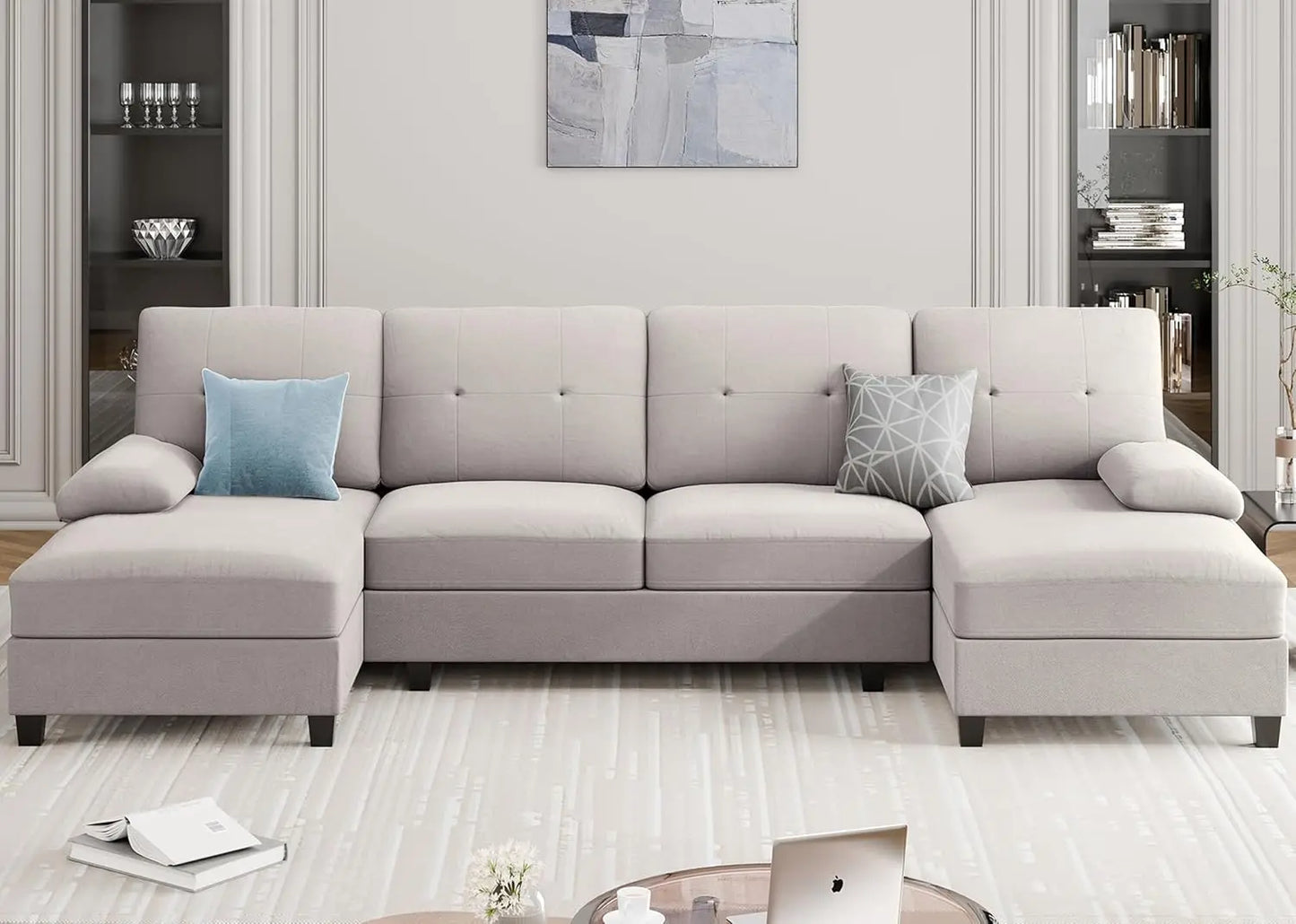 Sectional Sofa with Double Chaise Lounge
