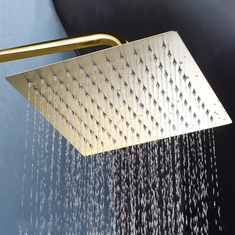 Rushed gold shower head