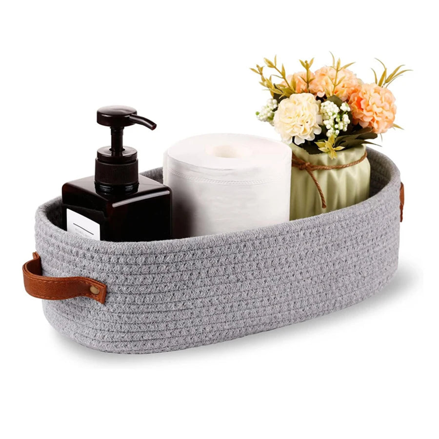Cotton rope woven basket