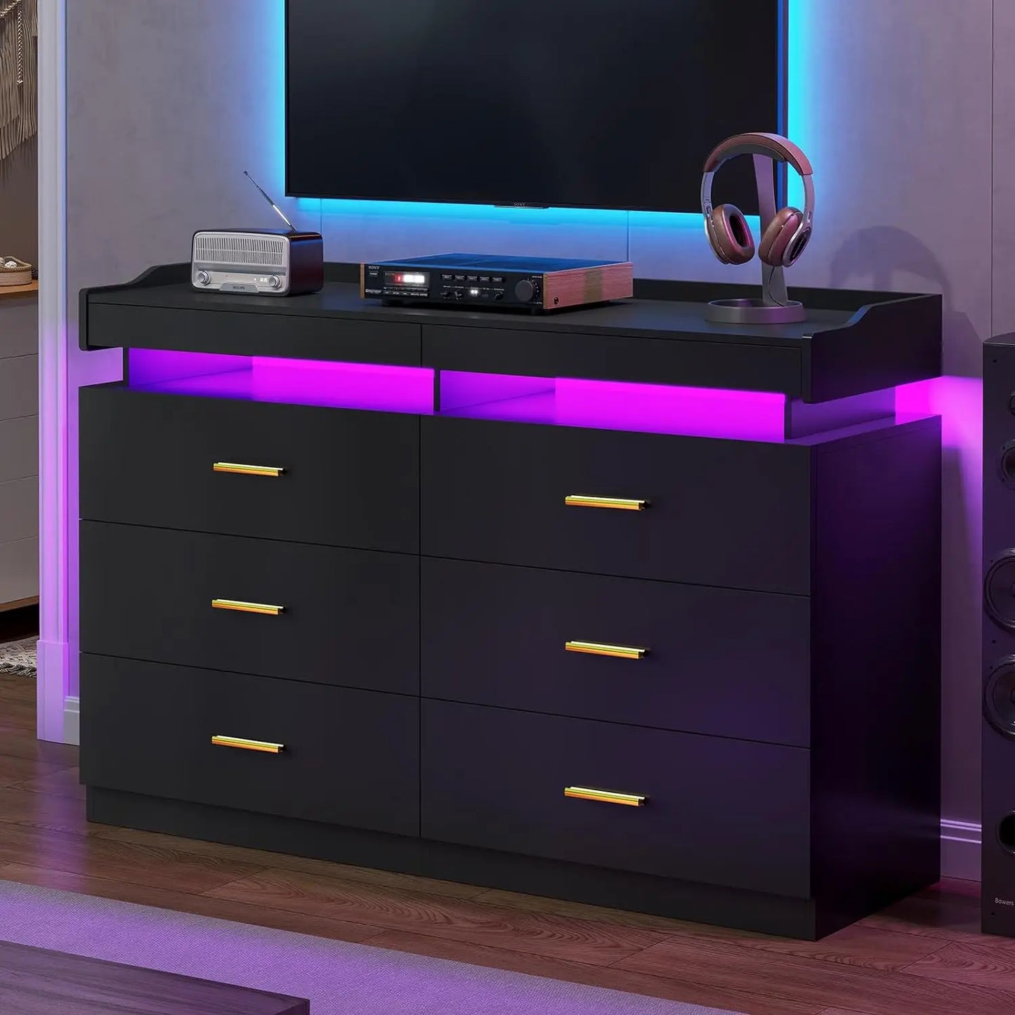 Modern Dresser with LED Light