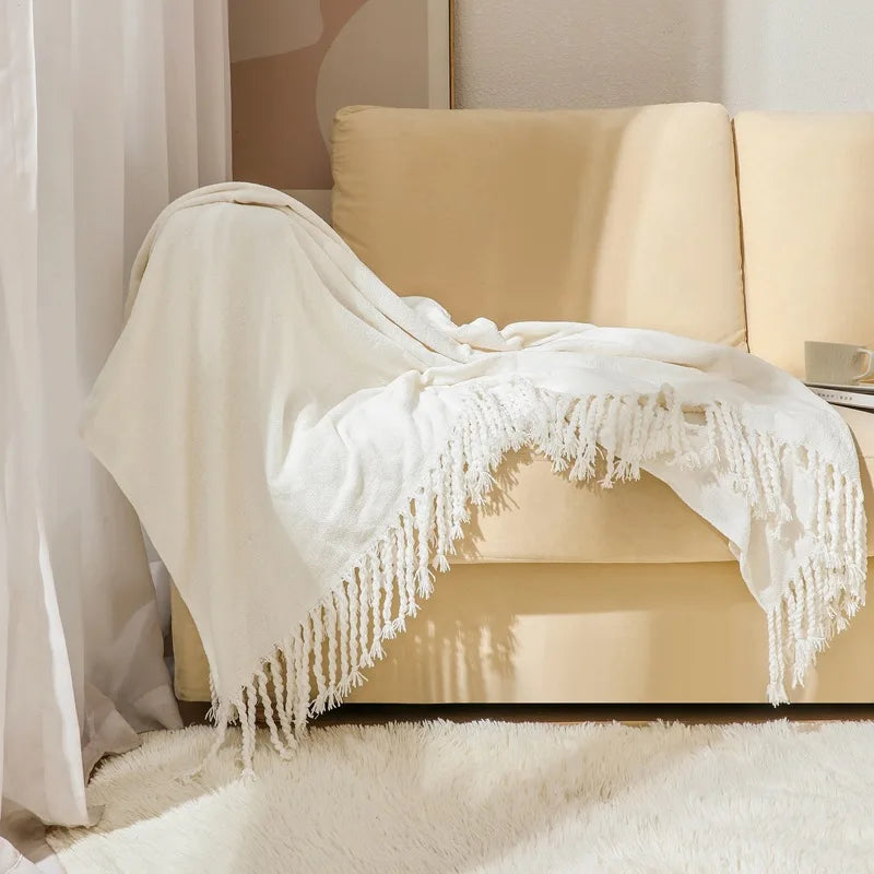 Chenille throw blanket