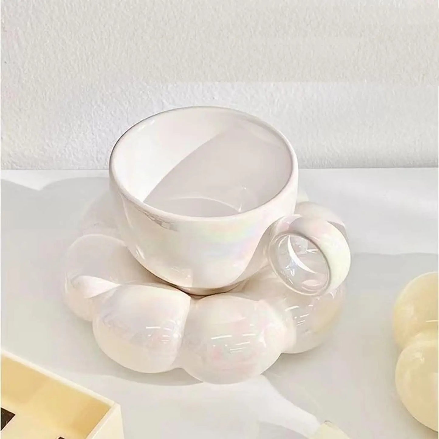 Sunflower coffee mug saucer set