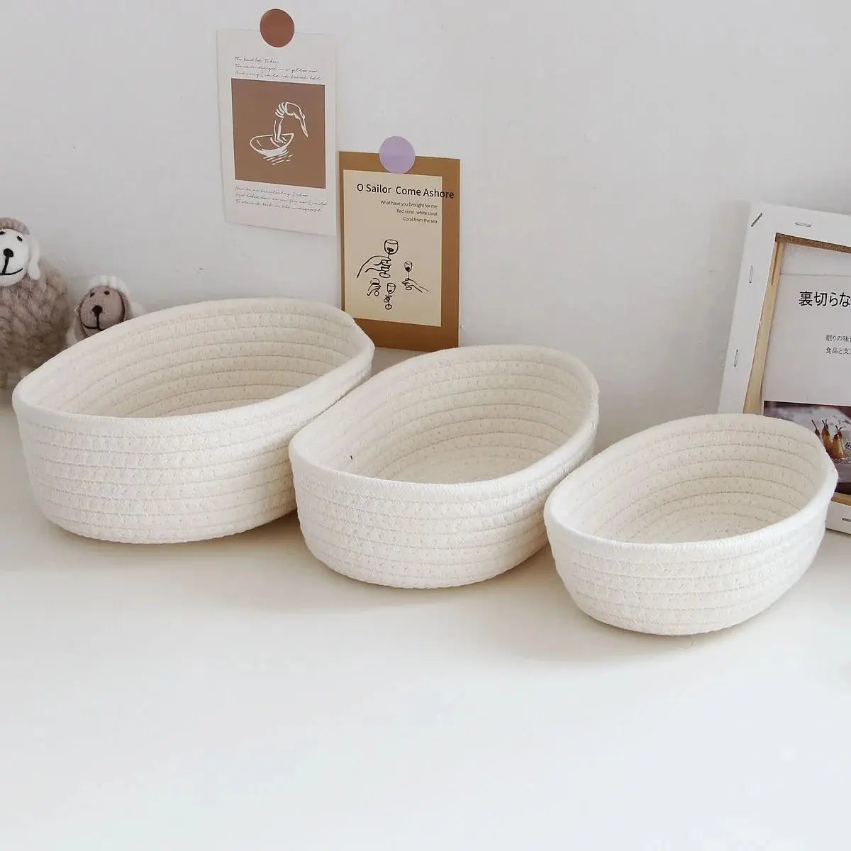 Small cotton rope baskets