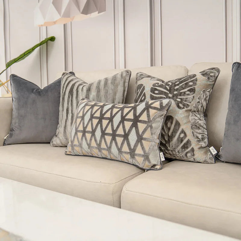Luxury grey sofa cushion covers