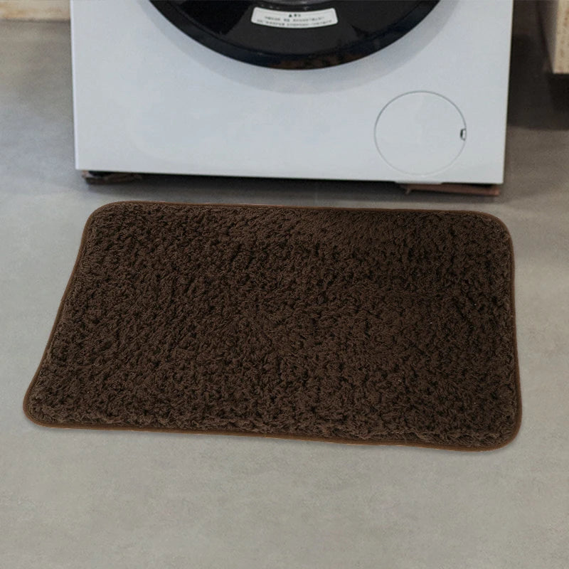 Microfiber fluffy bathroom mat