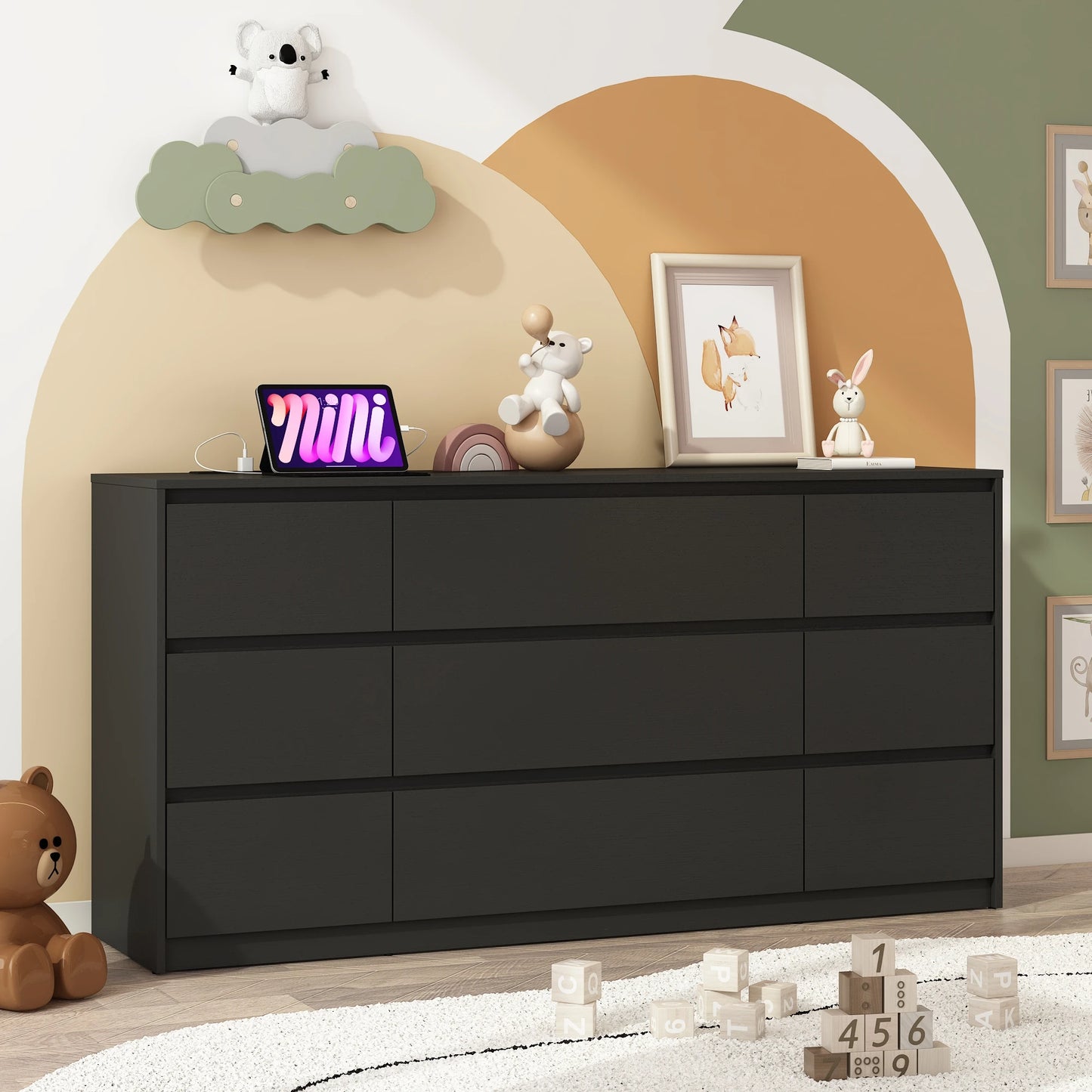 9 Drawer Dresser with Power Outlet