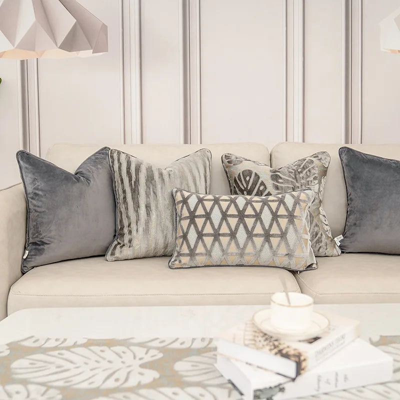 Luxury grey sofa cushion covers