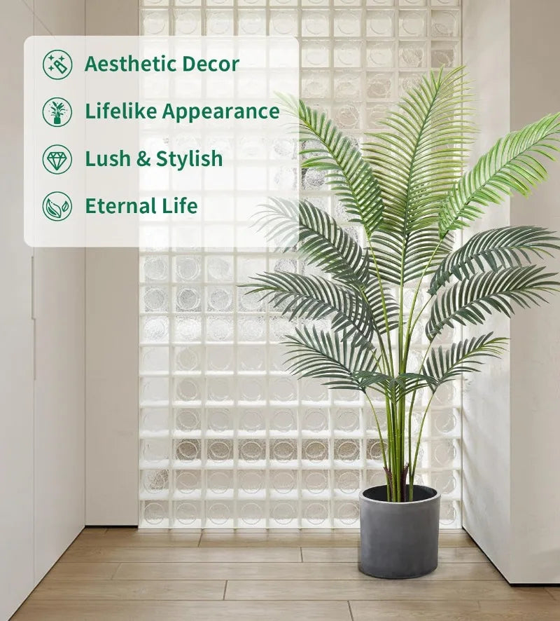 Artificial Golden Cane Palm Tree Faux Plant