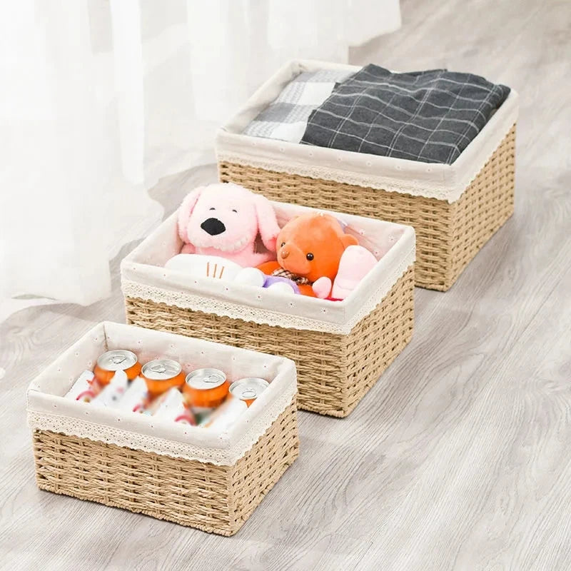 Rattan storage basket