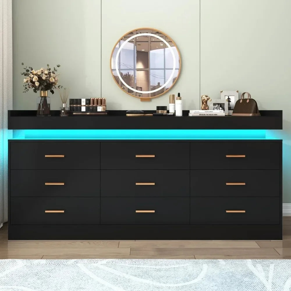 Modern Dresser with LED Light