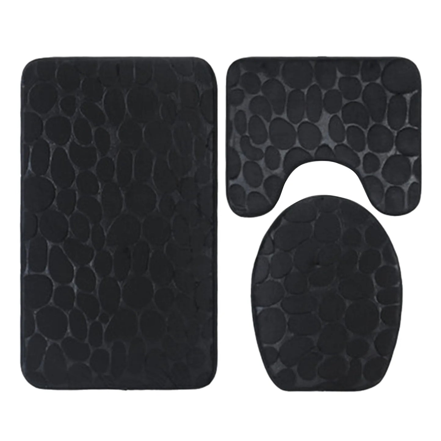 Soft 3 piece bathroom mat set