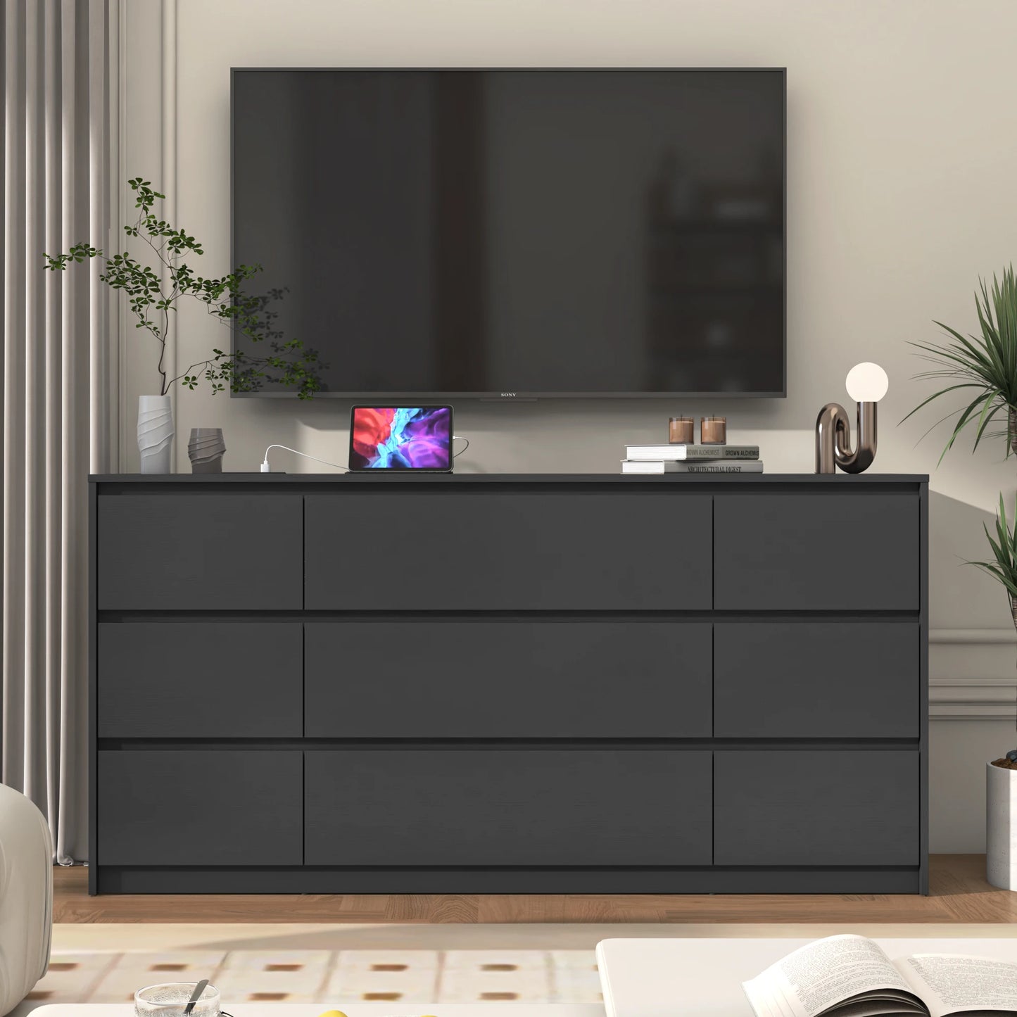 9 Drawer Dresser with Power Outlet