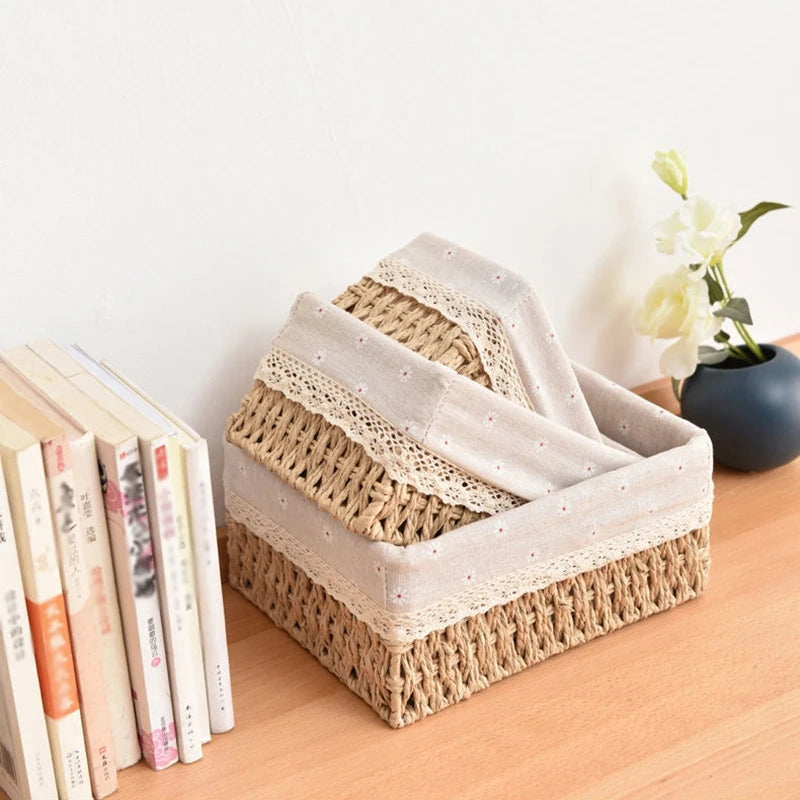 Rattan storage basket