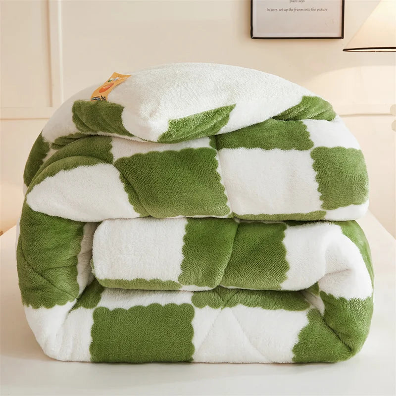 Soft checkerboard blanket