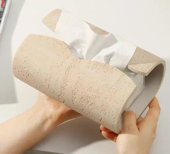 Resin cave stone tissue holder