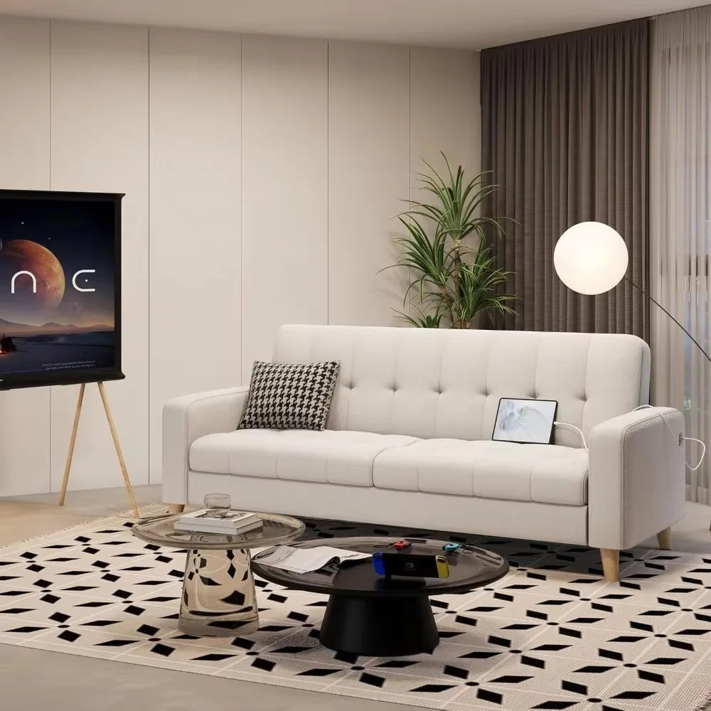 Fabric Sofa Loveseat with USB Port