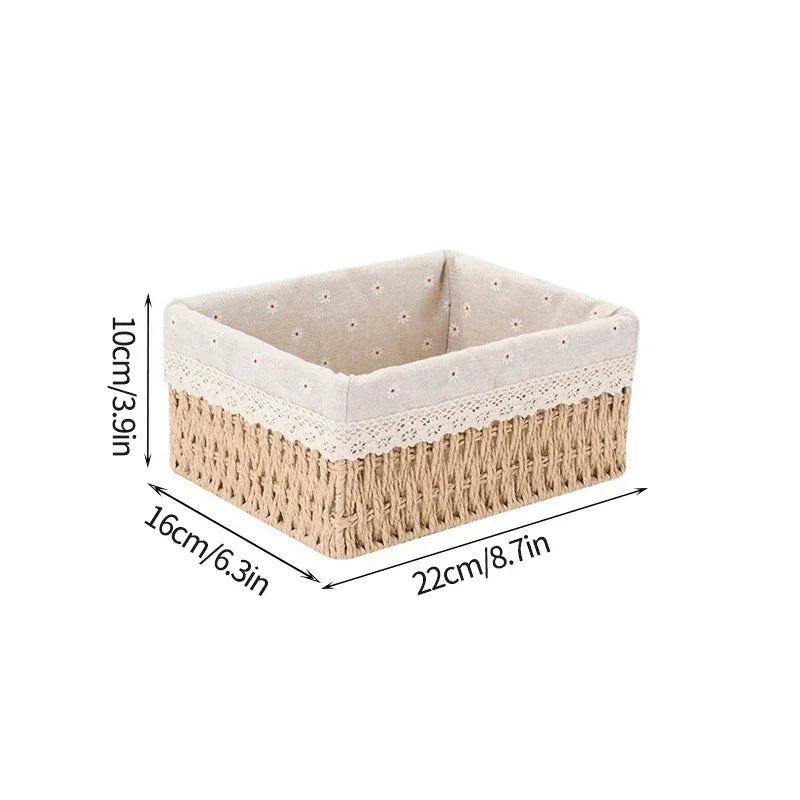 Rattan storage basket