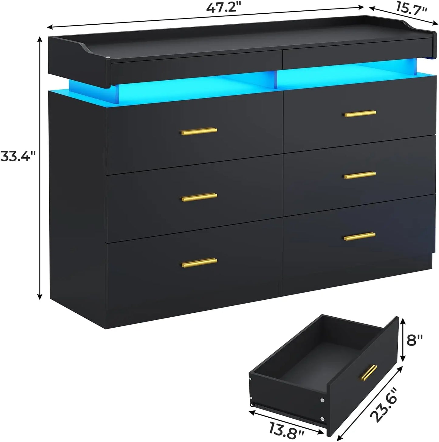 Modern Dresser with LED Light