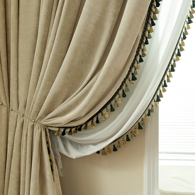 Blackout chenille curtain