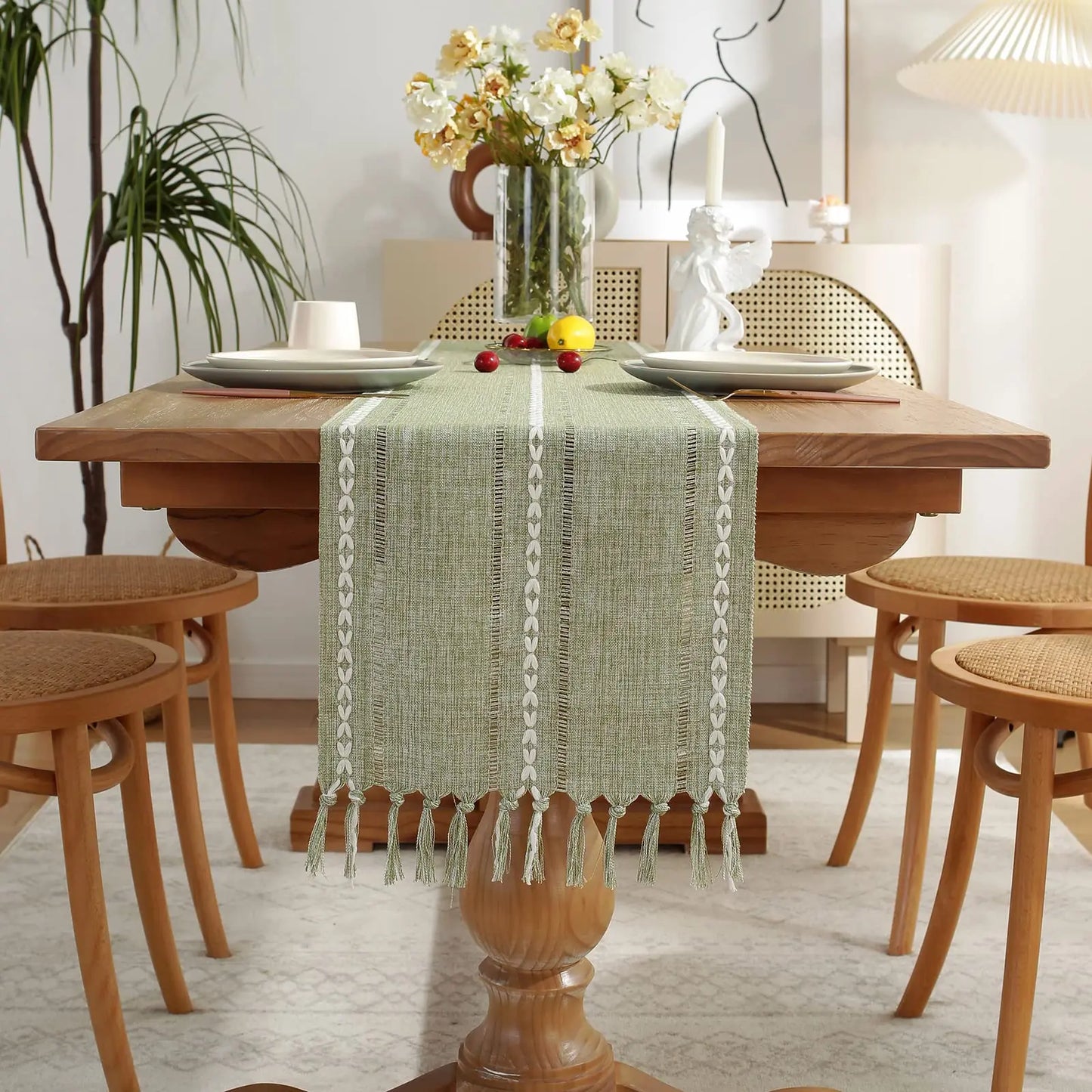 Linen rustic table runner