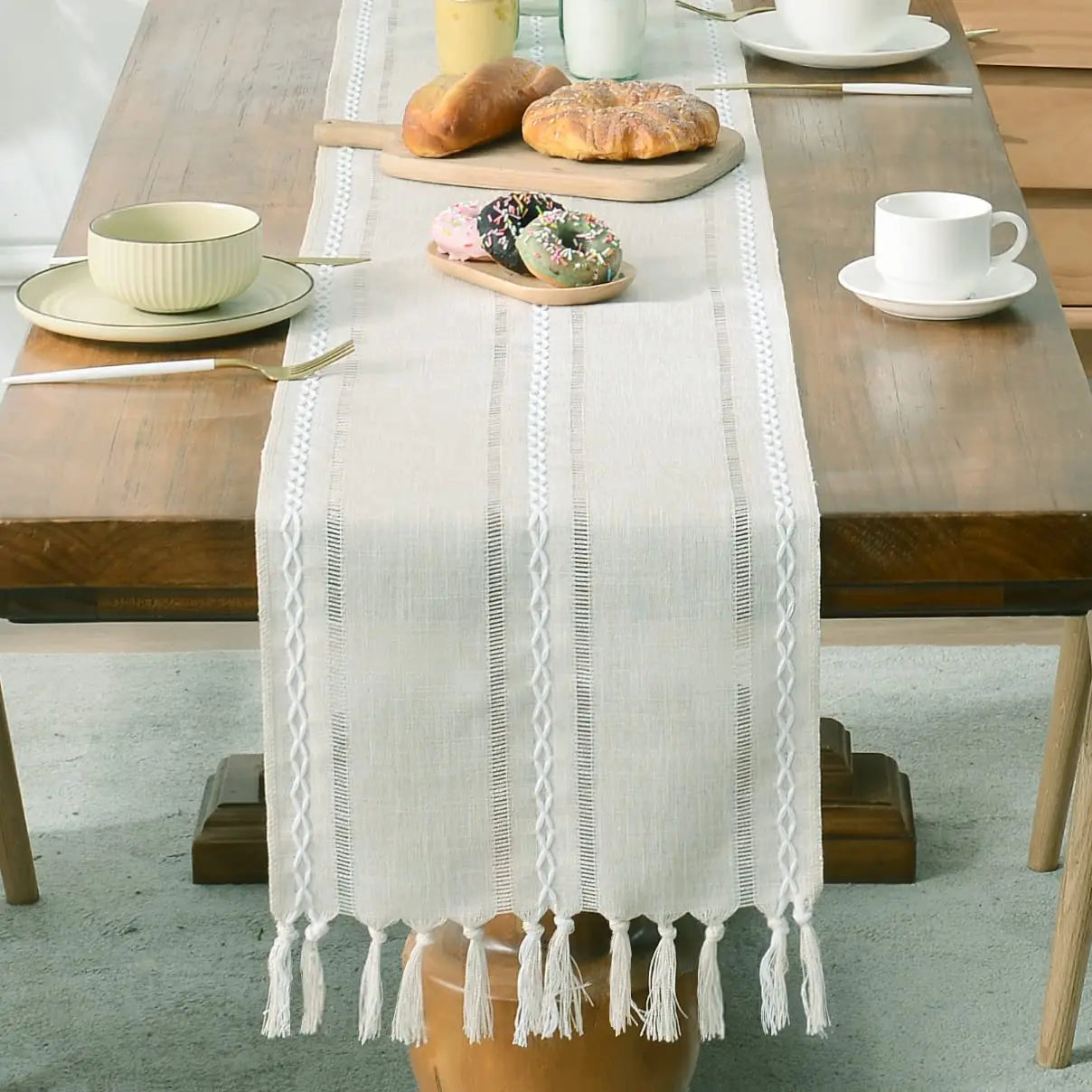 Linen rustic table runner