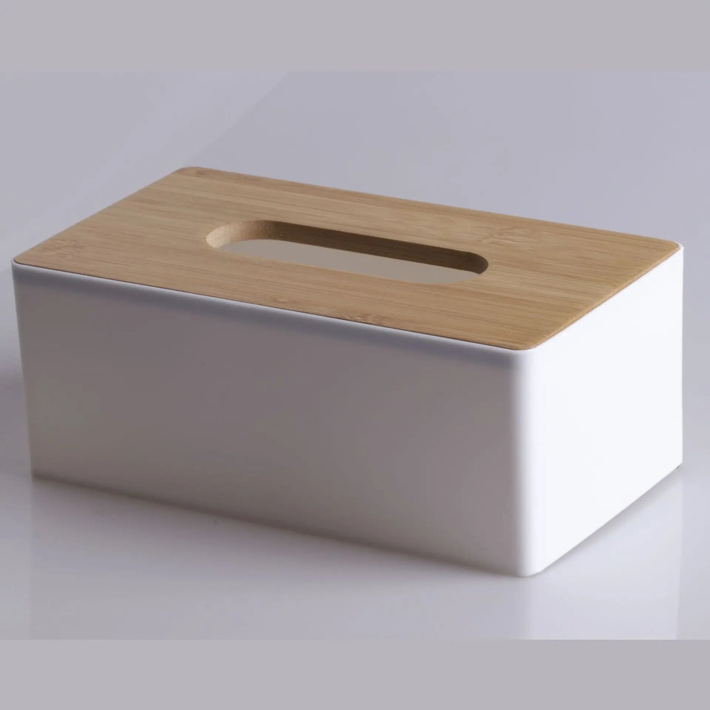 Wood covered tissue holder