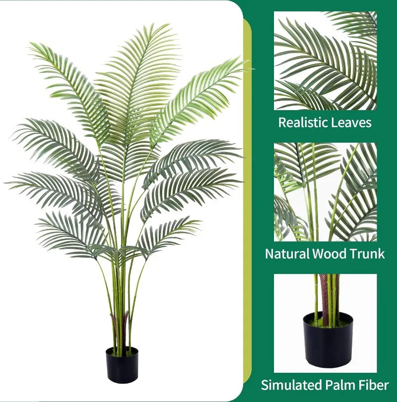 Artificial Golden Cane Palm Tree Faux Plant