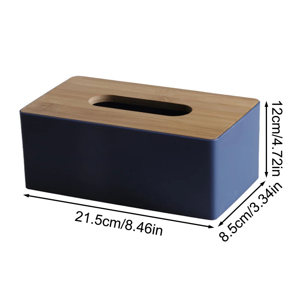 Wood covered tissue holder