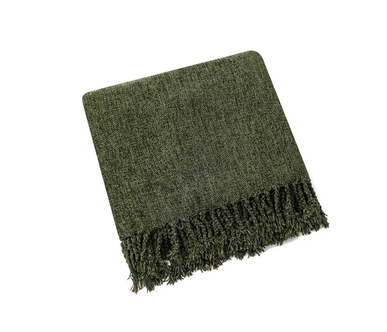 Chenille throw blanket