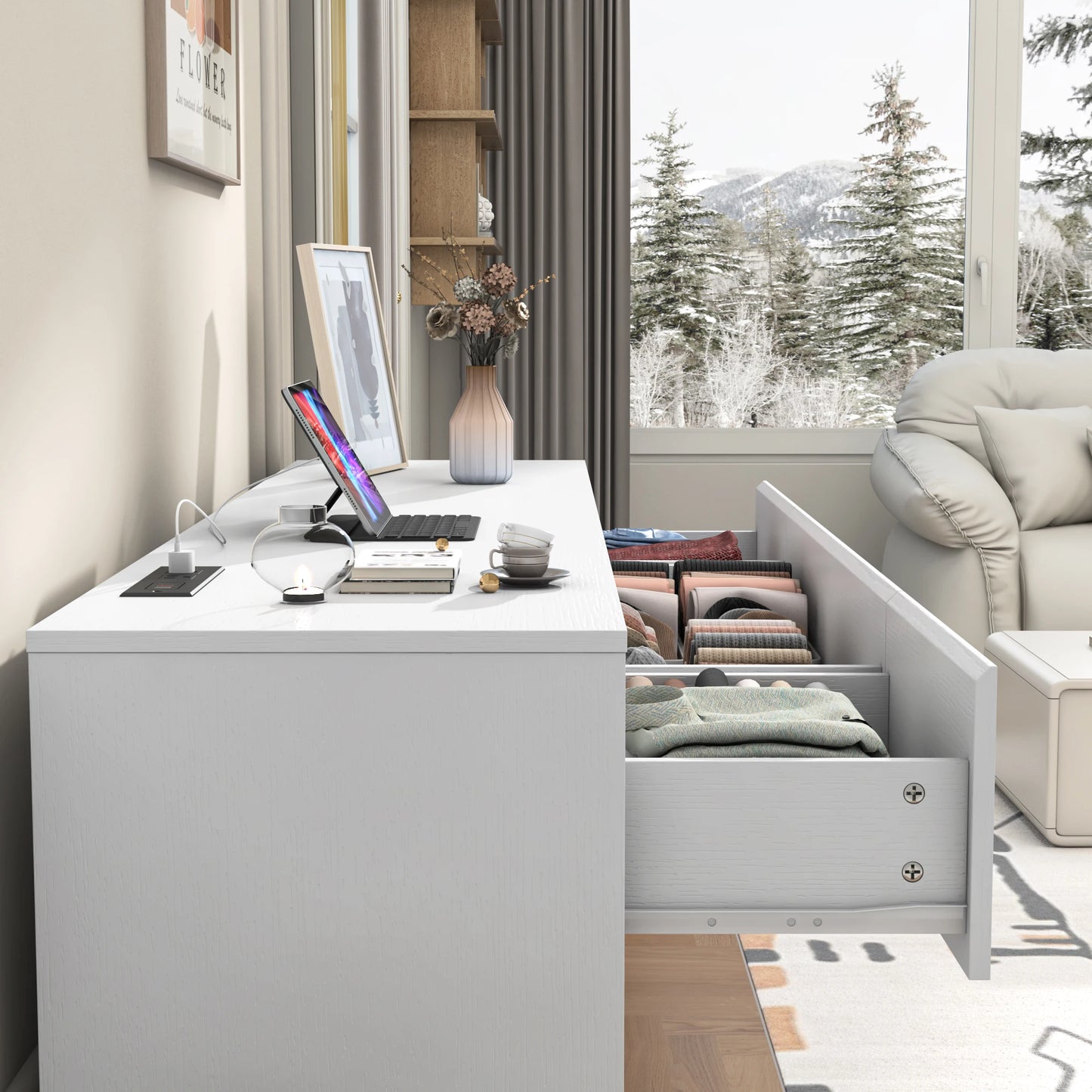 9 Drawer Dresser with Power Outlet